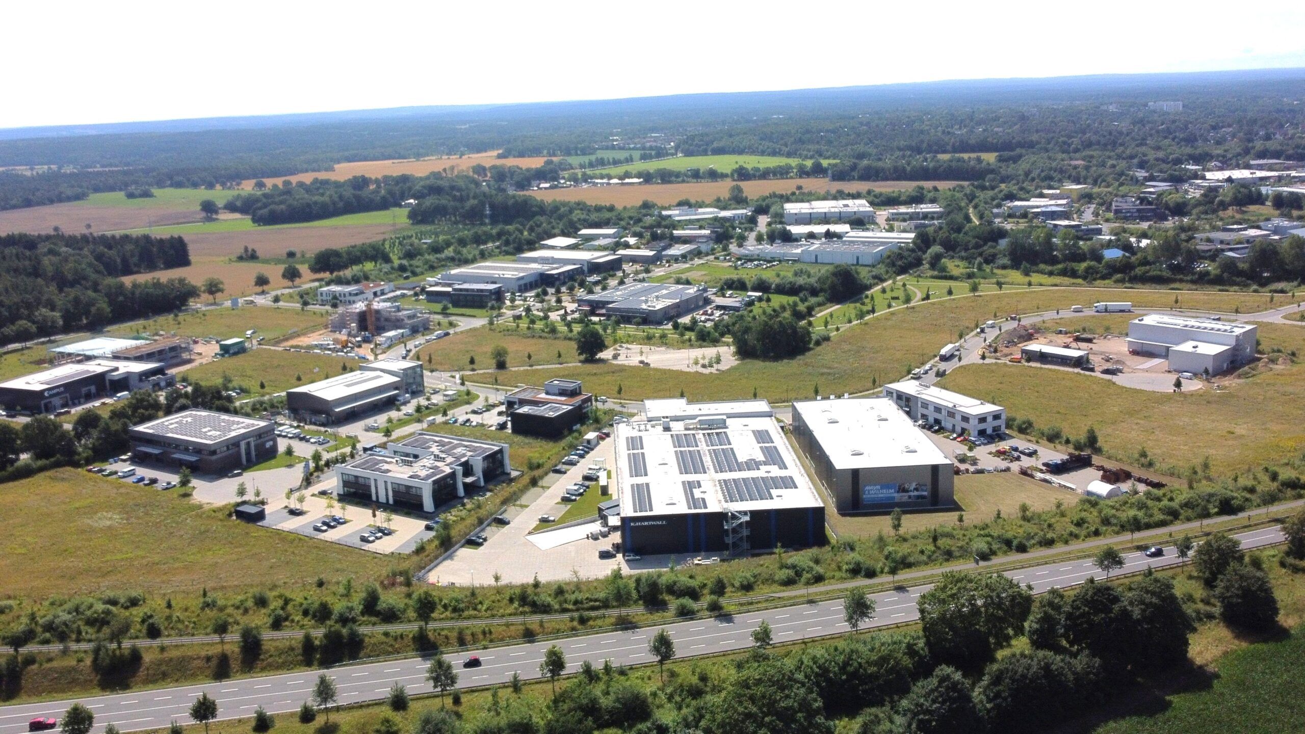 Luftaufnahme Wirtschaftsgebiet TIP Innovationspark Nordheide