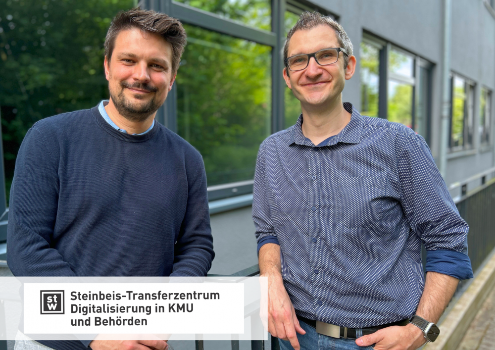 Dr. Timo Maurer (l.) und Prof. Dr.-Ing. Christian Lauter sind Steinbeis-Unternehmer des neuen Steinbeis-Transferzentrums Digitalisierung in KMU und Behörden. Foto: Bianca Augustin