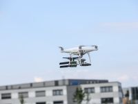 Testflug des 5G-Drohnen-Prototyps über den TIP Innovationspark Nordheide © Torsten Helmke