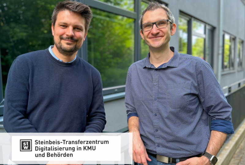 Dr. Timo Maurer (l.) und Prof. Dr.-Ing. Christian Lauter sind Steinbeis-Unternehmer des neuen Steinbeis-Transferzentrums Digitalisierung in KMU und Behörden. Foto: Bianca Augustin