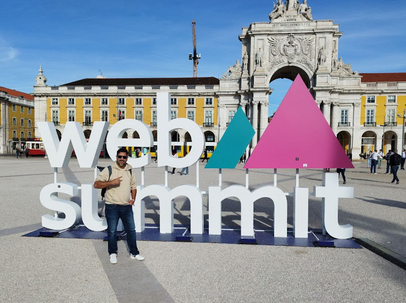 Gründer Adrian Becker beim Web Summit 2024 in Lissabon. 