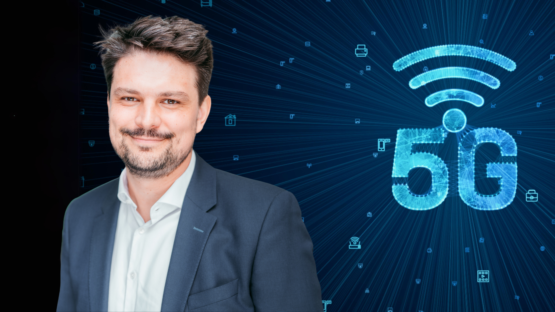 Dr. Timo Maurer, Innovationsmanager bei der WLH Wirtschaftsförderung im Landkreis Harburg GmbH, erklärt die Vorteile des 5G-Campusnetzes im TIP Innovationspark Nordheide für Wirtschaft und Wissenschaft.